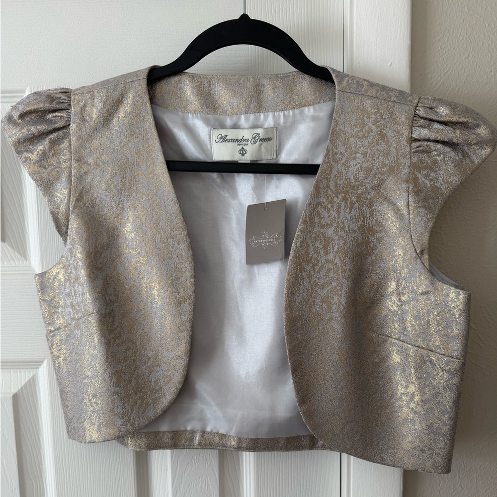 Alexandra Grecco @ Anthropologie Cap Sleeve Cropped Bolero Jacket size 6